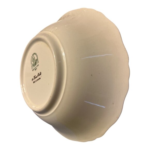 Vintage Edwin M. Knowles Floral Bowl – 22K Gold Trim – Made in USA - Picture 8 of 8